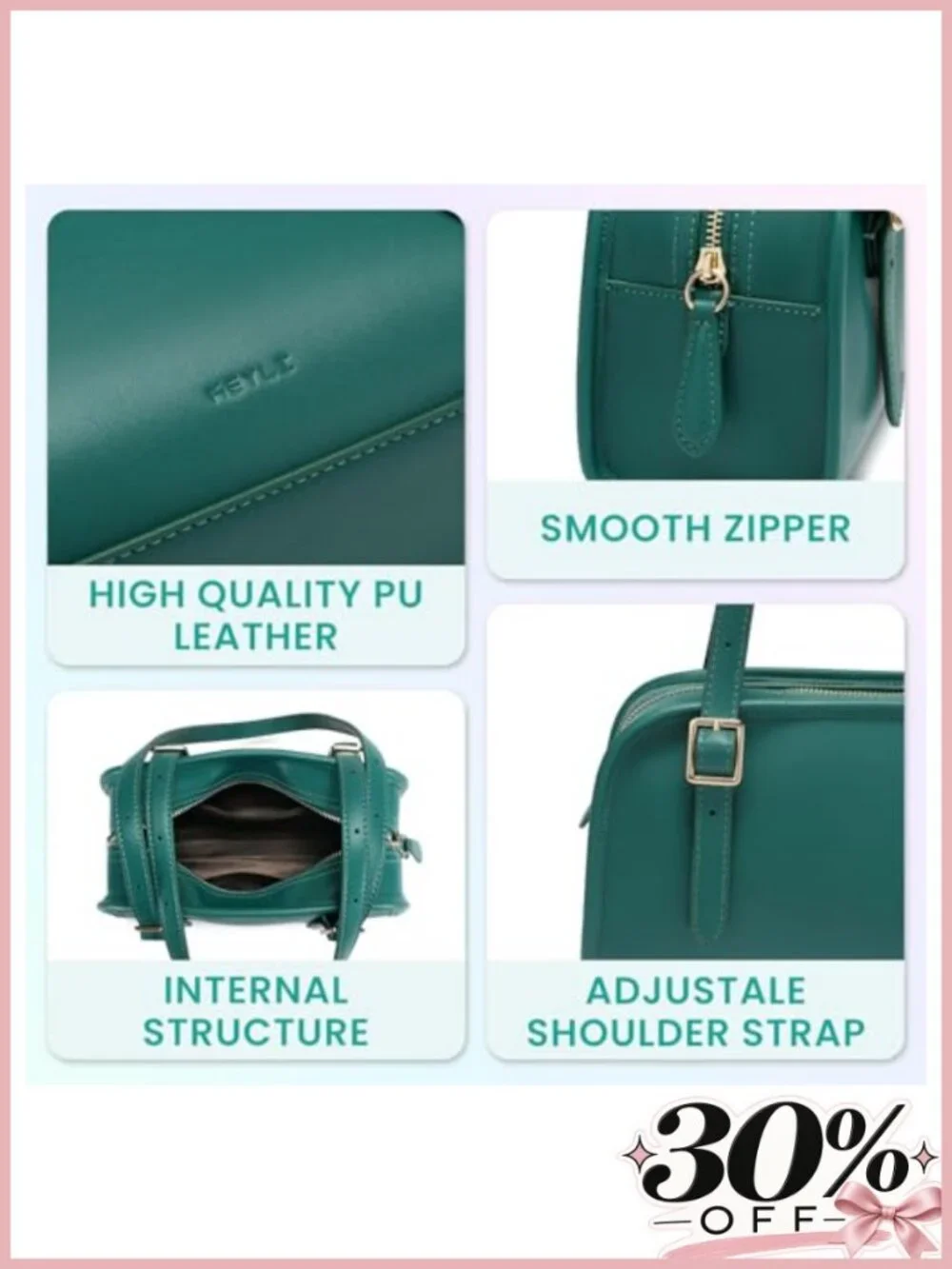 Leather Hobo Shoulder Bag with Adjustable Strap Zipper Tote Handbag